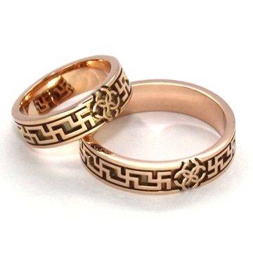 Обручальные кольца со славянским орнаментом и свадебником на заказ (Вес пары: 10 гр.)