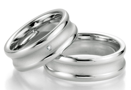 Вогнутые обручальные кольца из серебра на заказ (Вес пары: 12 гр.)
