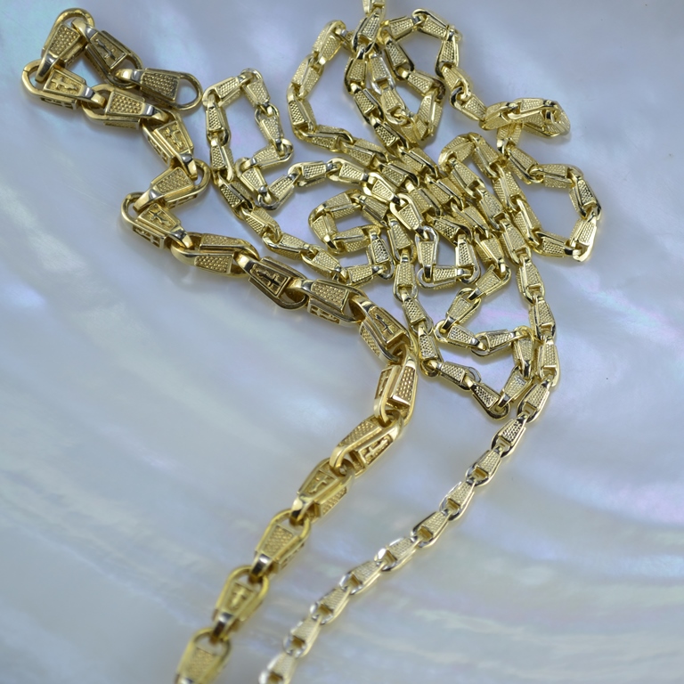 Золотая цепочка эксклюзивное плетение Православная Малая на заказ (цена за грамм)