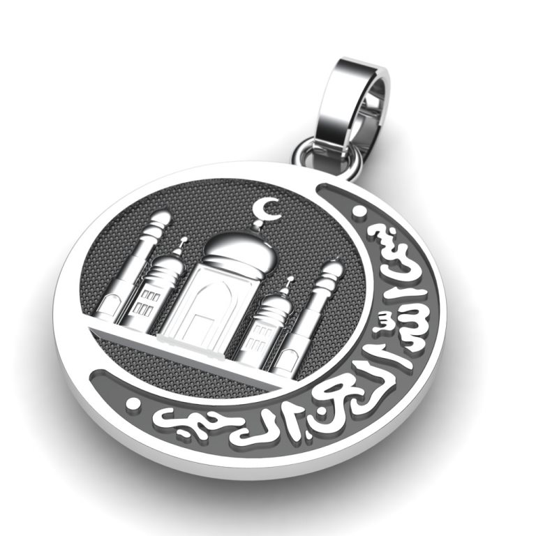 Медальон на заказ с религиозной символикой "Мусульманский талисман"  (Вес: 8 гр.)