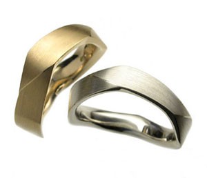Матовые обручальные кольца необычного дизайна на заказ (Вес пары: 12 гр.)