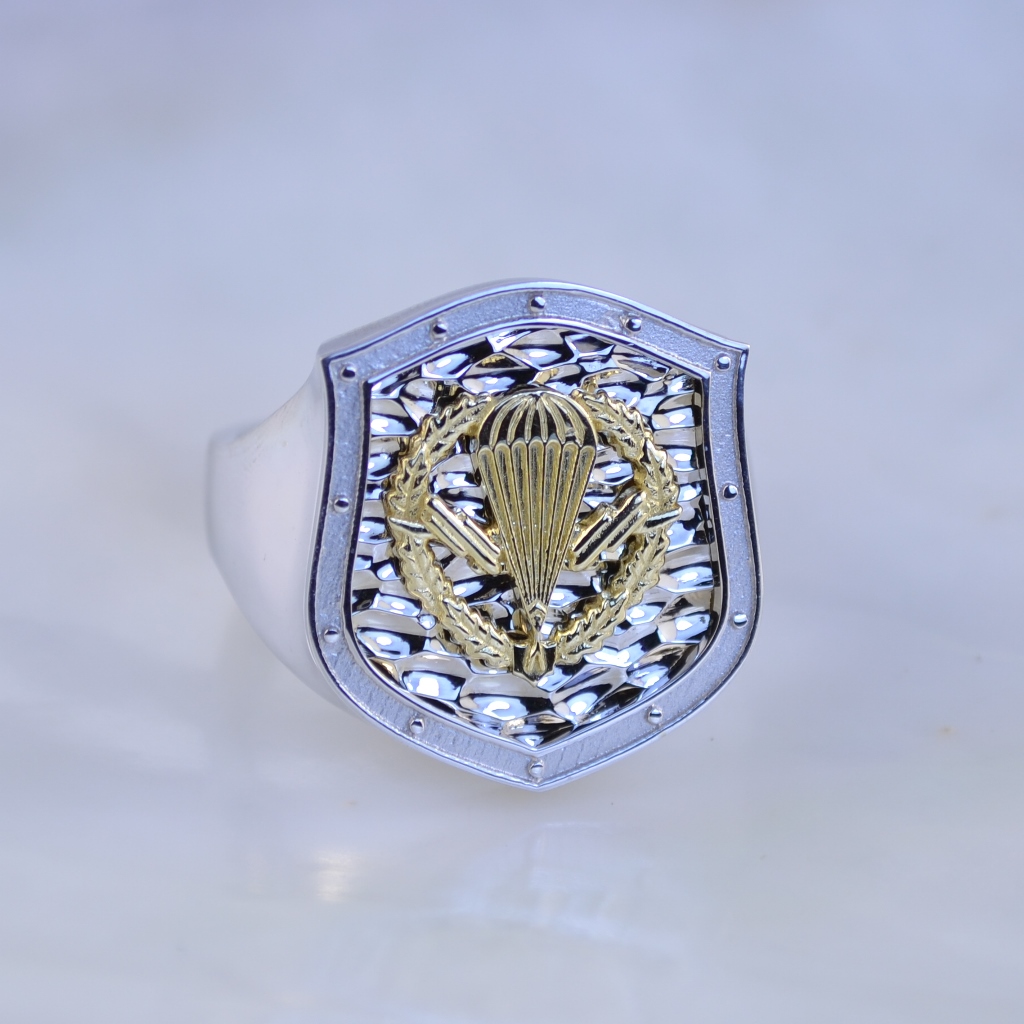 Кольцо-печатка с символикой ВДВ на заказ (Вес: 14 гр.)