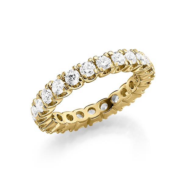 Женское кольцо с 23 бриллиантами по всей окружности из желтого золота 0,69 карат (Вес: 3 гр.)