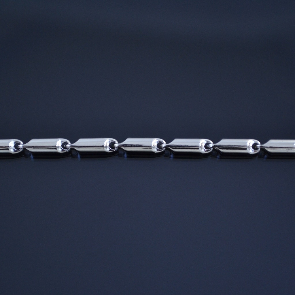 Серебряная тонкая пустотелая дутая цепочка плетение Патрон 82003 (цена за грамм)