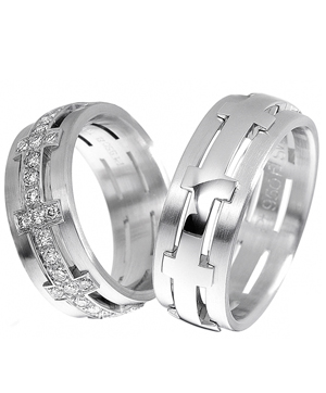 Эксклюзивные обручальные кольца на заказ из белого золота (Вес пары: 15 гр.)