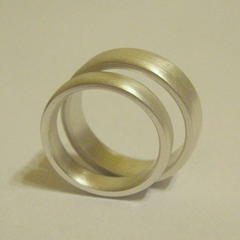 Матовые обручальные кольца на заказ классические (Вес пары: 10 гр.)