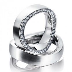 Обручальные кольца из белого золота с бриллиантами на заказ (Вес пары: 18 гр.)