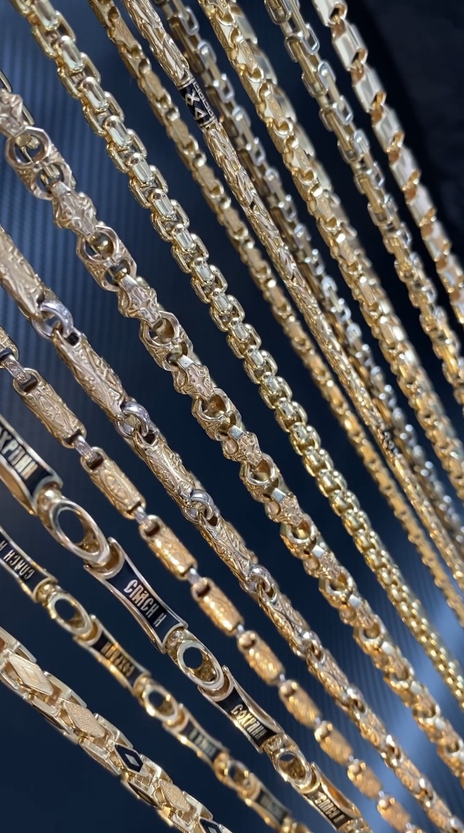 Высококачественные золотые цепочки уникальных плетений по индивидуальным заказам