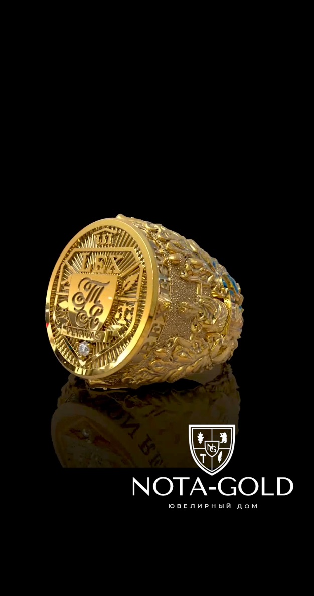 Гербовая печатка из желтого золота с бриллиантом Гербовая печатка из желтого золота с бриллиантом