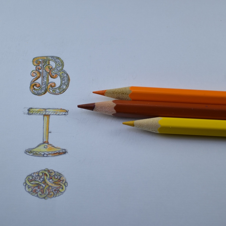 Эксклюзивные авторские запонки с узором и инициалами из золота (Вес: 20 гр.)