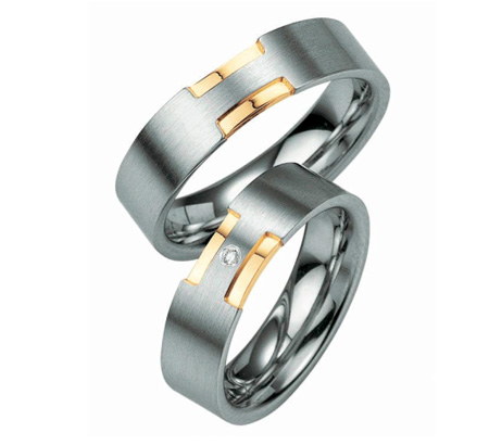 Серебряные обручальные кольца с позолотой на заказ (Вес пары: 9 гр.)