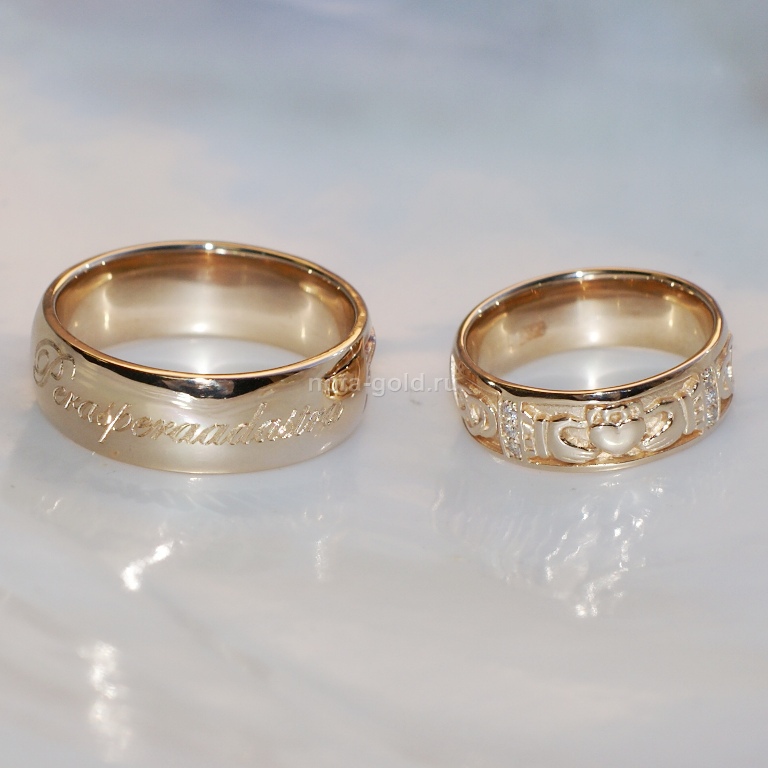 Ювелирная мастерская Nota-Gold изготовила на заказ кладдахские обручальные кольца.