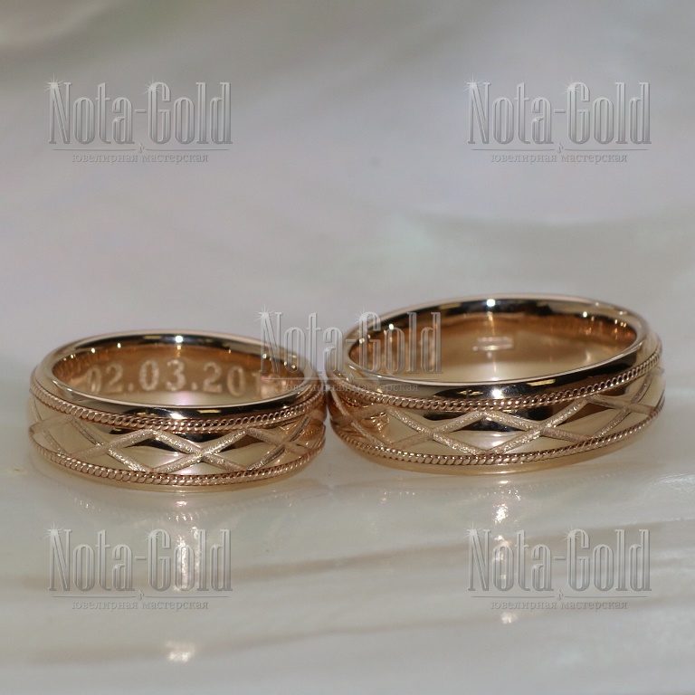 Ювелирная мастерская Nota-Gold изготавливает на заказ обручальные кольца недорогие.