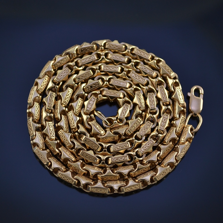Золотая цепочка эксклюзивное плетение Краб Луксор (цена за грамм)