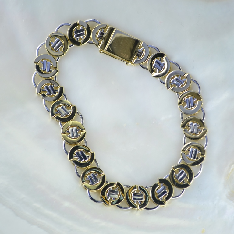 Эксклюзивный золотой браслет Тристан из жёлто-белого золота (цена за грамм)