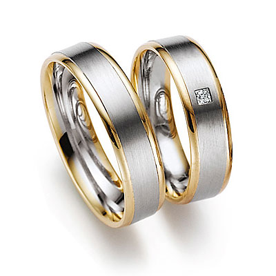 Комбинированные обручальные кольца на заказ (Вес пары: 13 гр.)