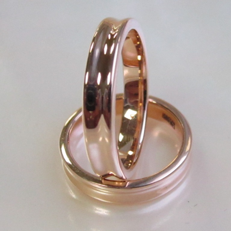 Гладкие классические вогнутые обручальные кольца (Вес пары: 10 гр.)