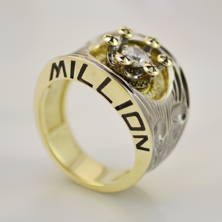Эксклюзивное мужское кольцо перстень корона с бриллиантами Million (Вес: 20 гр.)