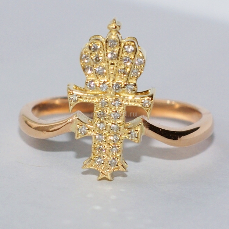 Ювелирная мастерская Nota-Gold изготовила на заказ двухцветное золотое женское кольцо.