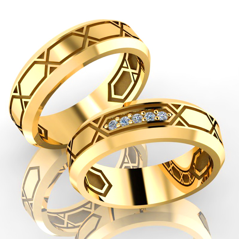 Обручальные кольца Век с дорожкой  бриллиантов (Вес пары:12 гр.)