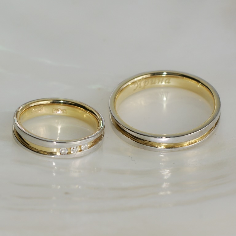 Обручальные кольца с бриллиантами на заказ (Вес пары: 8 гр.)