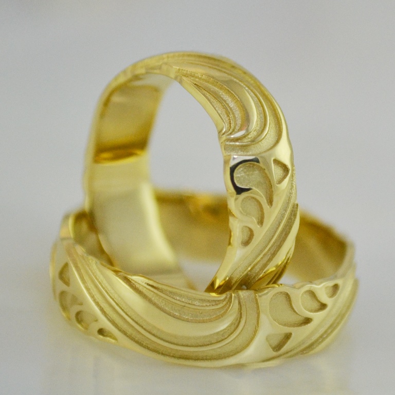 Обручальные кольца на заказ в растительном стиле (Вес пары: 16 гр.)