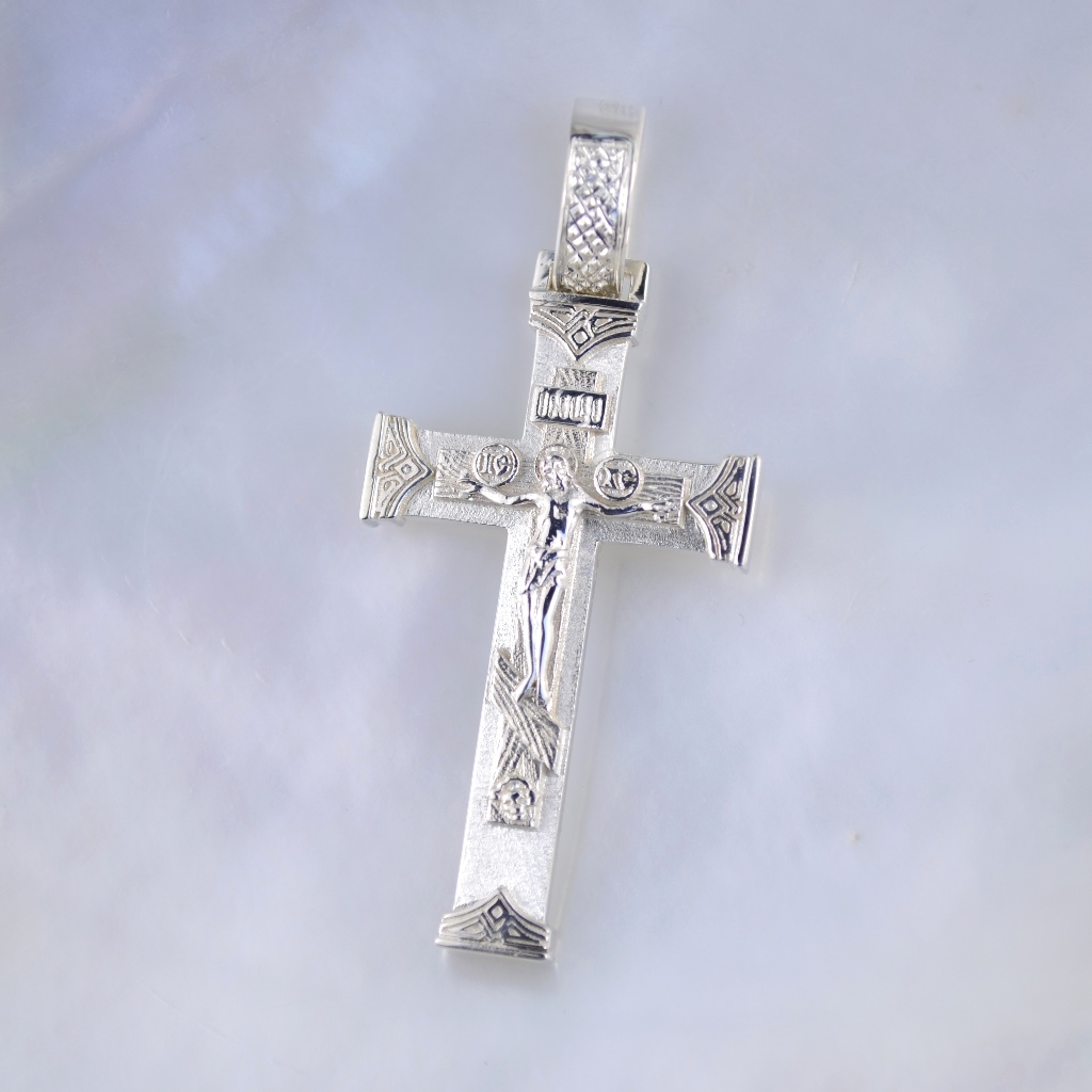 Именной серебряный крест эксклюзивного дизайна Спаси и сохрани Александра (Вес 8 гр.)