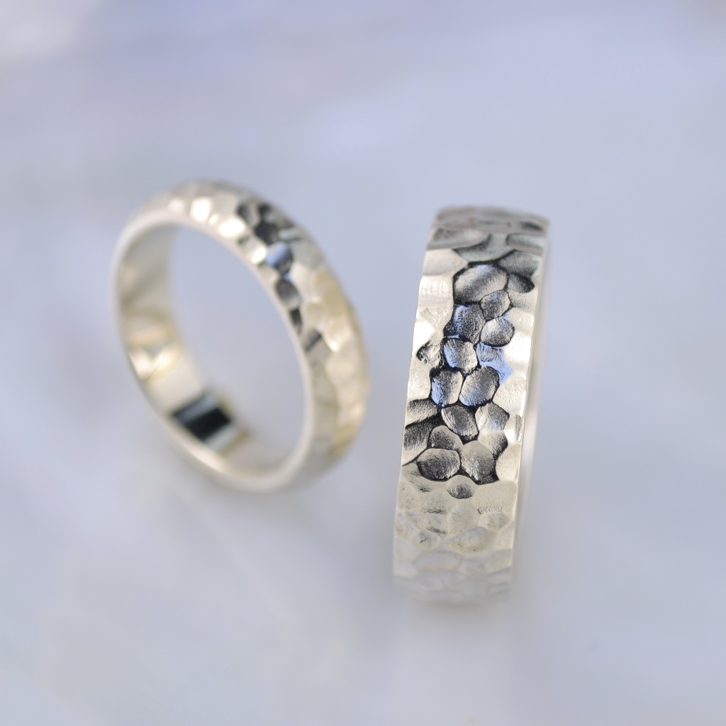Матовые обручальные кольца из платины эксклюзивного дизайна (Вес пары: 15 гр.)