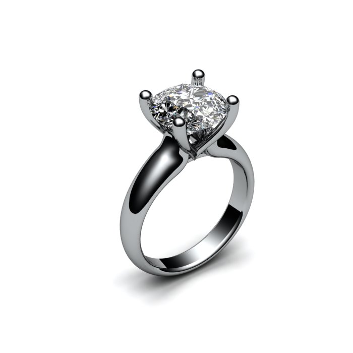 Классическое гладкое помолвочное кольцо с бриллиантом 0,5 карат (Вес: 5 гр.)