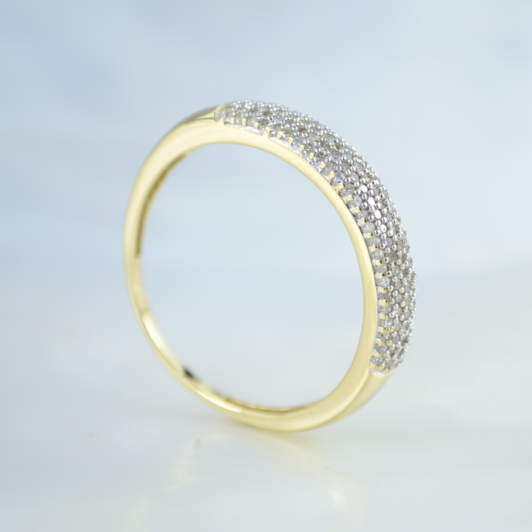 Женское кольцо из жёлтого золота с россыпью бриллиантов (Вес: 5 гр.)