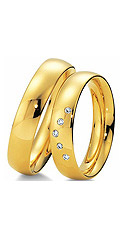 Обручальные кольца на заказ гладкие классические с бриллиантами (Вес пары: 10 гр.)