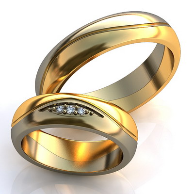 Фактурные волнистые обручальные кольца с бриллиантами на заказ (Вес пары: 10 гр.)