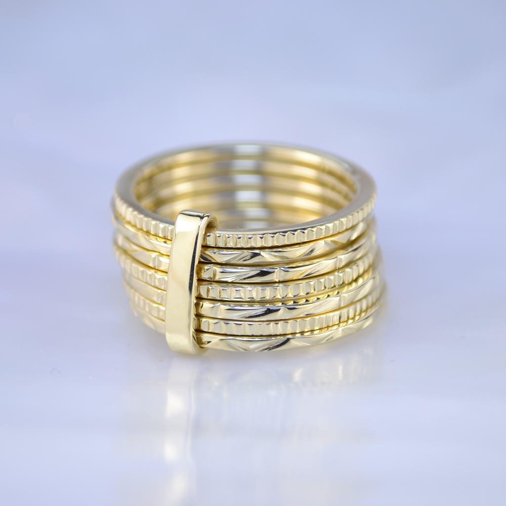 Золотое кольцо составленное из шести колец по образцу клиента (Вес: 8 гр.)