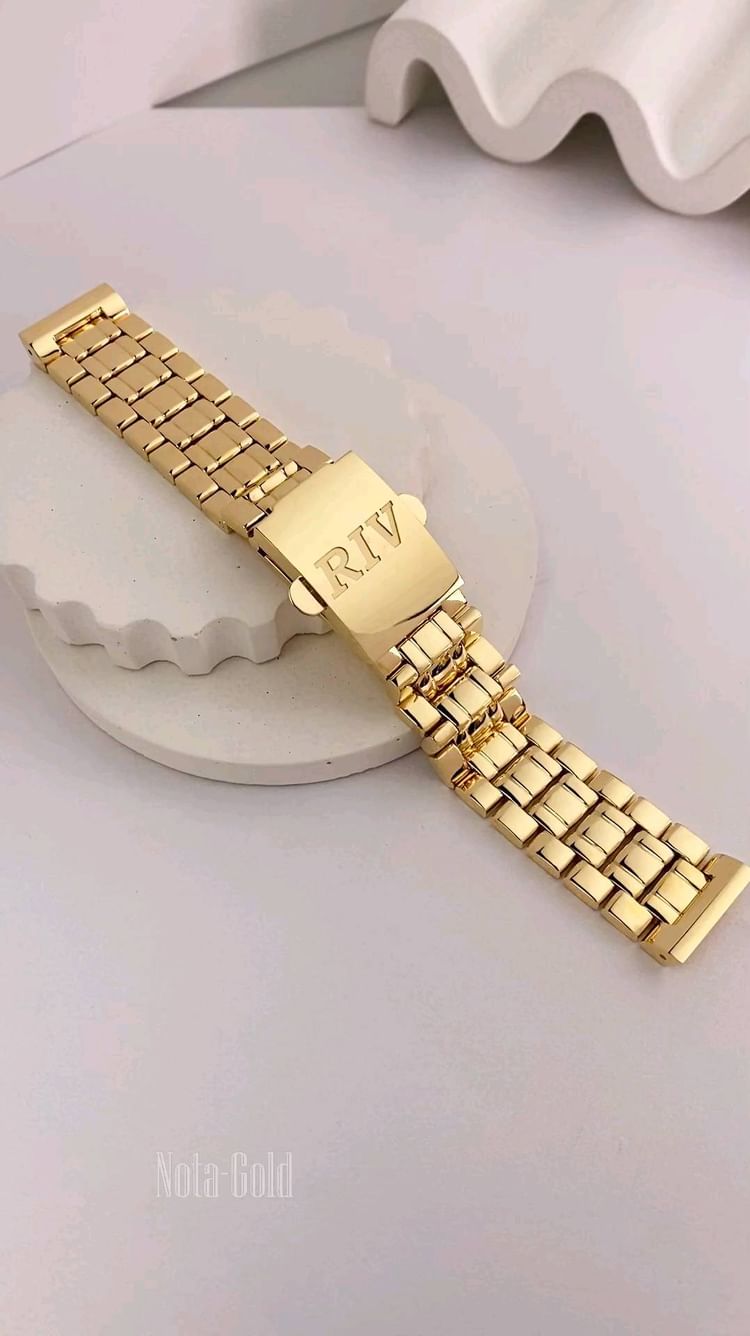 Мужской браслет для часов из желтого золота с инициалами