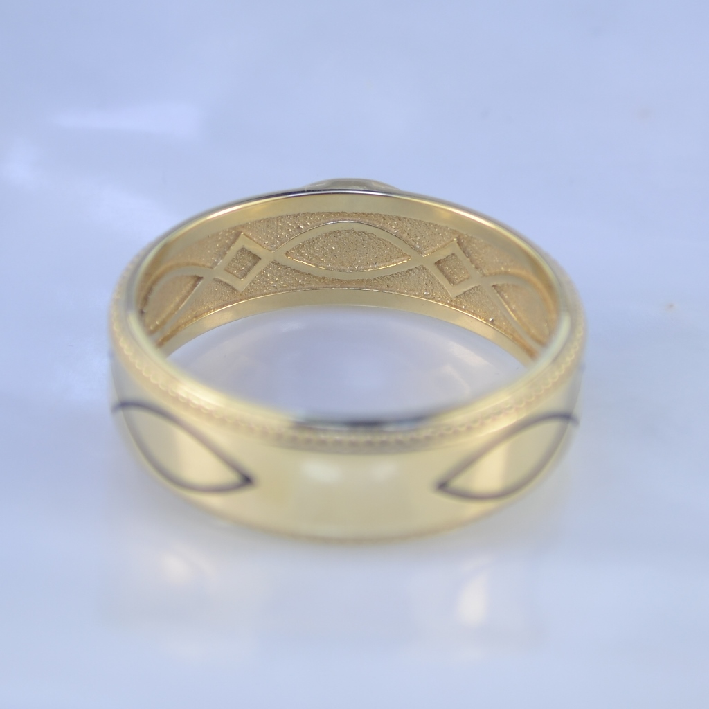 Мужское кольцо Поколение с инициалами, черной эмалью и бриллиантами (Вес: 11 гр.)