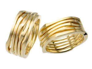 Обручальные кольца с необычным дизайном на заказ (Вес пары: 20 гр.)