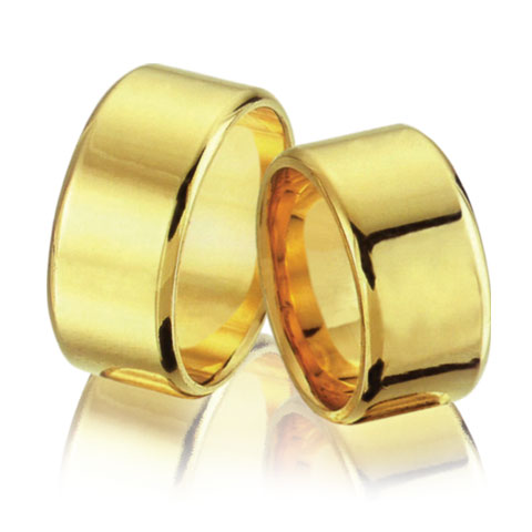 Обручальные кольца на заказ гладкие классические широкие (Вес пары: 15 гр.)