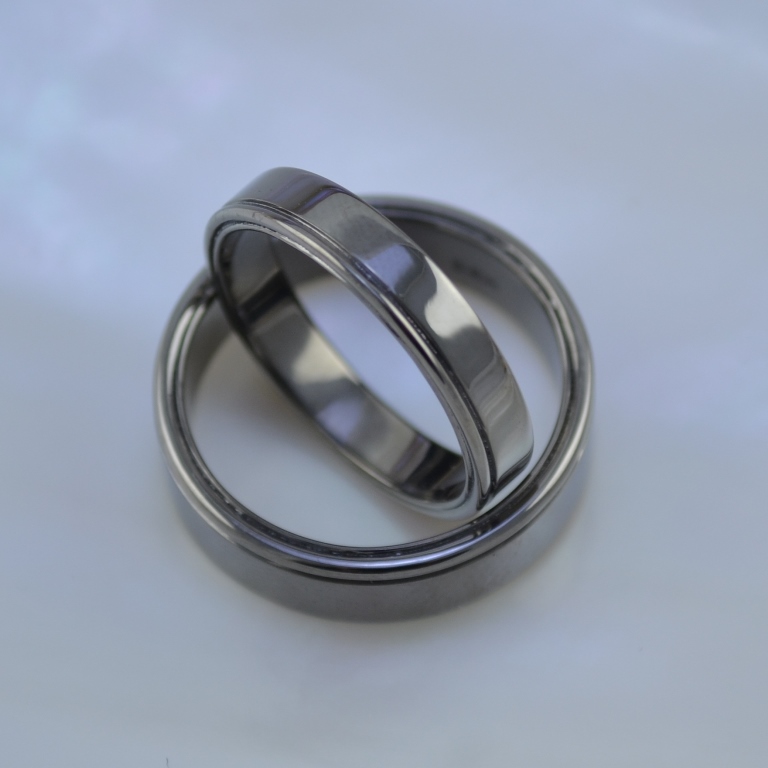 Обручальные кольца с покрытием рутением (Вес пары: 13 гр.)