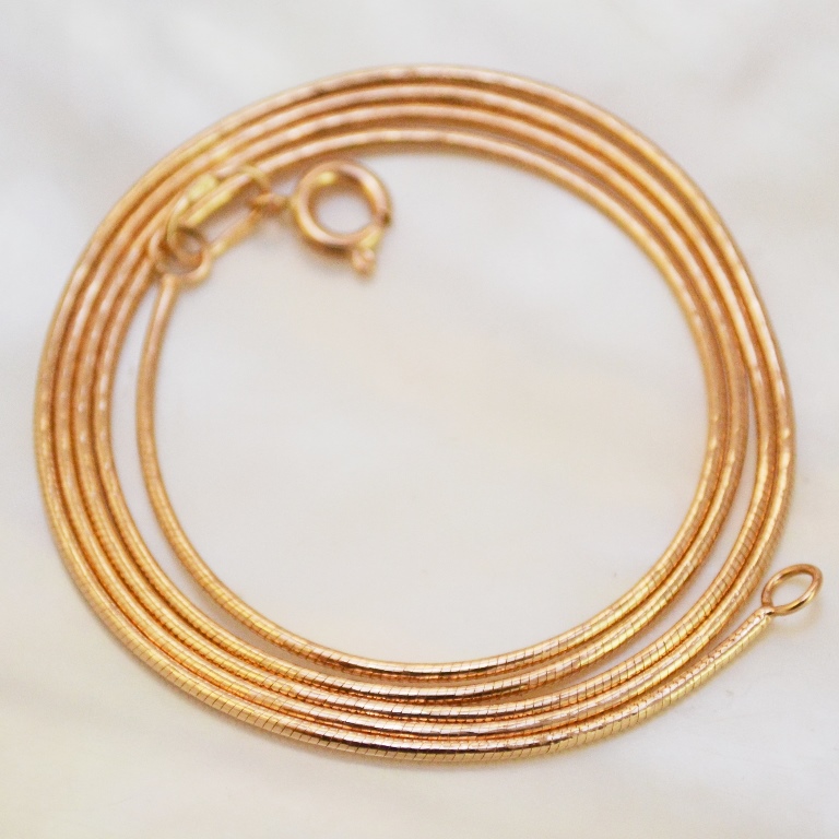 Золотая цепочка плетение Шнурок (Снейк) на заказ (цена за грамм)