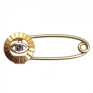 Булавка с кругом и глазом из красного золота с сапфиром 90010 (Вес: 1,24 гр.)