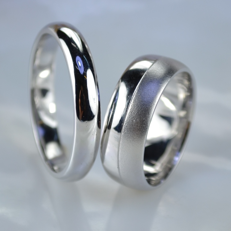 Обручальные кольца матовые классического дизайна (Вес пары: 12 гр.)
