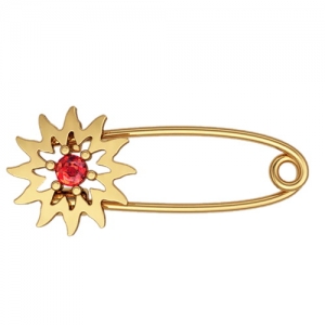 Булавка с солнышком из красного золота с рубином 90022 (Вес: 1,57 гр.)