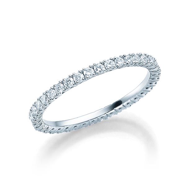 Помолвочное кольцо из белого золота с дорожкой бриллиантов 0,13 карата (Вес: 3 гр.)