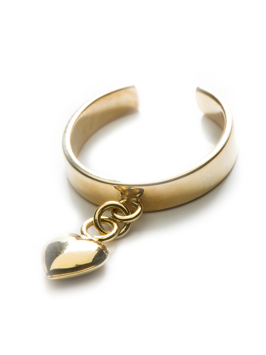 Кольцо на ногу с сердечком из золота на заказ (Вес: 3,5 гр.)