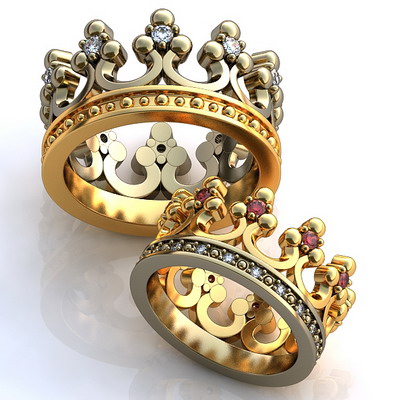 Обручальные кольца корона на заказ (Вес пары: 11 гр.)