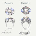 Дизайн женского кольца с камнями