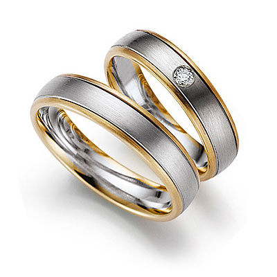 Комбинированные обручальные кольца на заказ (Вес пары: 11 гр.)