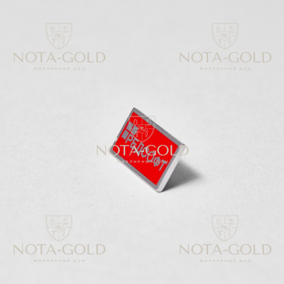 Серебряный значок с эмалью и логотипом компании (Вес: 2 гр.)