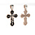 Православный нательный крестик из золота с распятием и чёрной эмалью (Вес: 14 гр.)