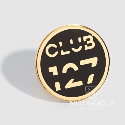 Значок из серебра с эмалью Club 127 (Вес 2 гр.)